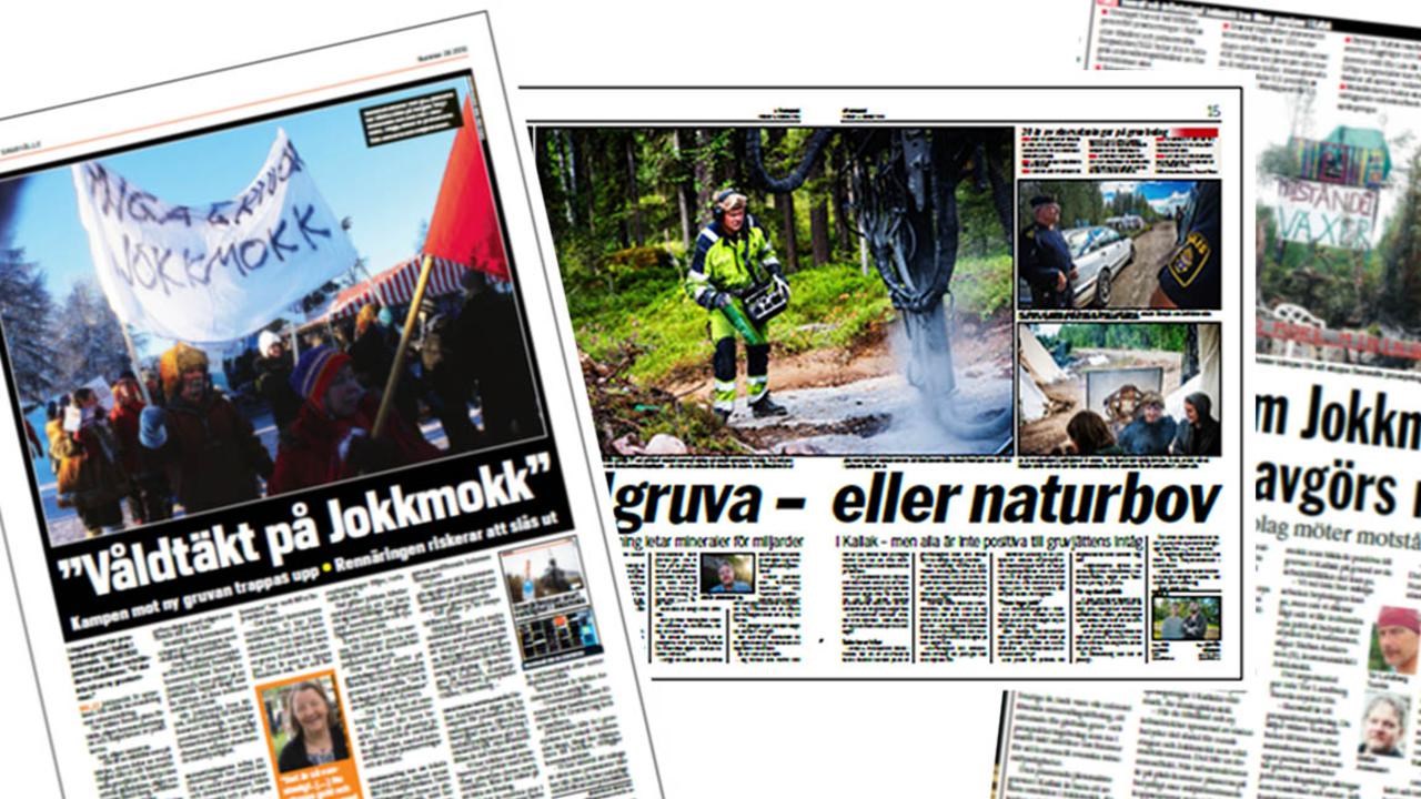 Kollage av tidningsartiklar