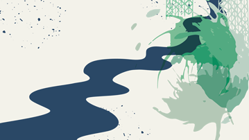Illustration av flod och ställningar