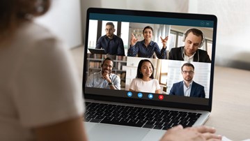 Woman in a digital meeting.
