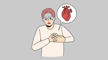 Man med ont i hjärtat