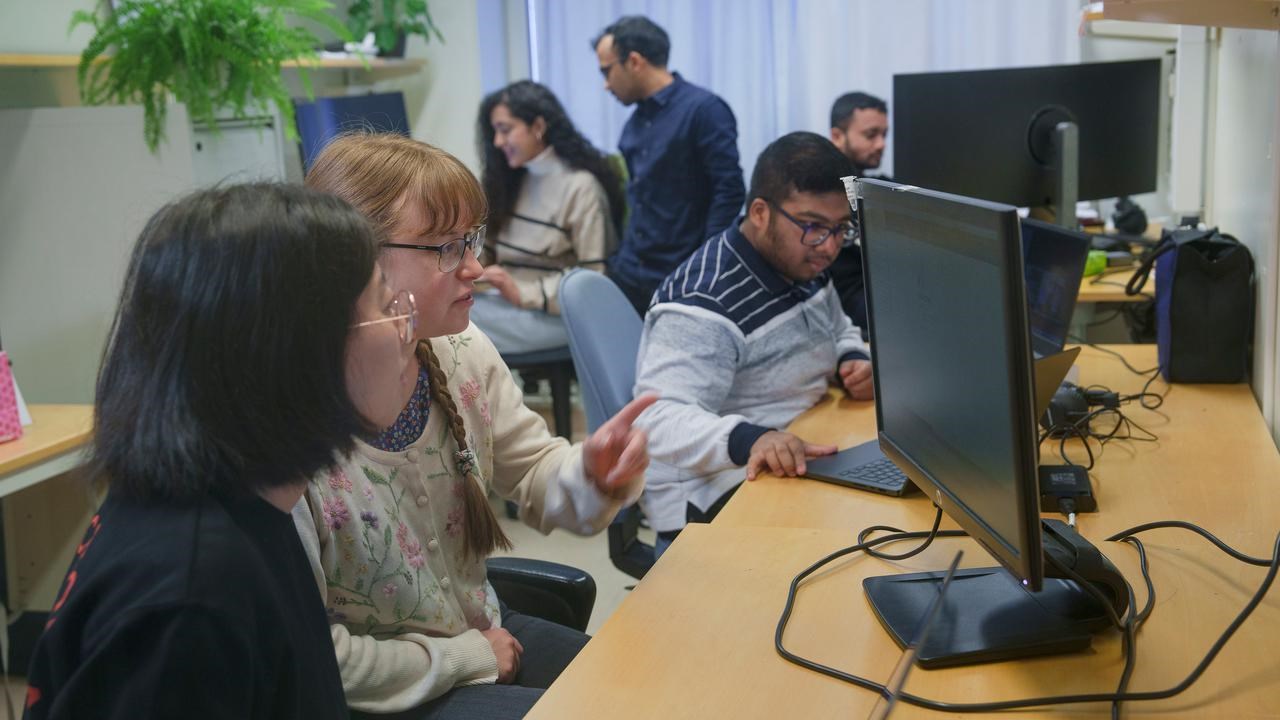 Vibrant activity in the lab.