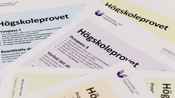 Närbild på högskoleprovet