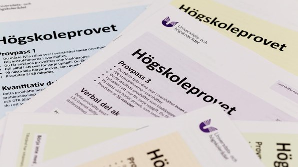 Närbild på högskoleprovet