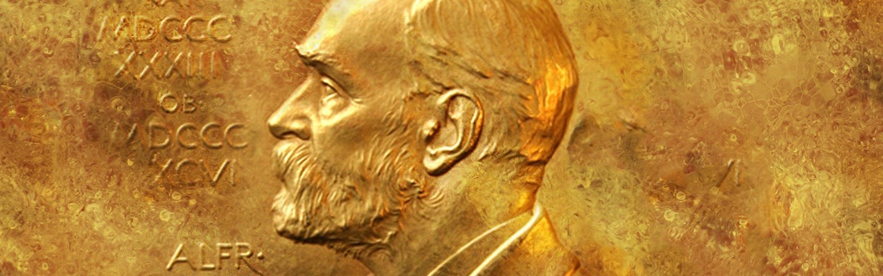 Guldstick av Alfred Nobel.