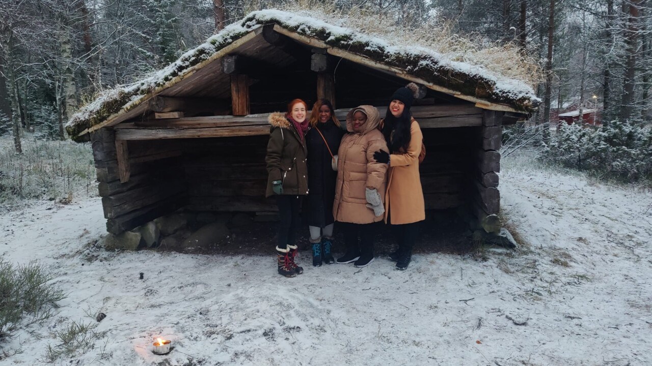 Image of publichhealth students at Gammlia(Västerbottens Museum.