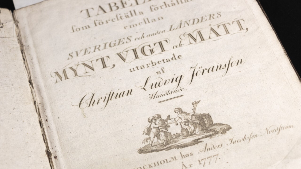 Uppslag av bok från Granlundsamlingen