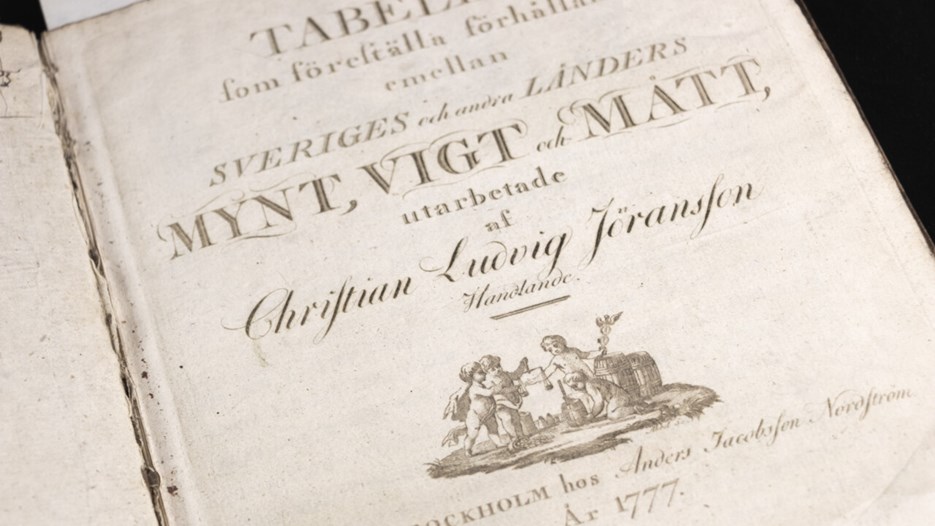 Uppslag av bok från Granlundsamlingen
